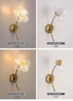 Lámpara De Pared LED Moderna En Forma De Flor Electroplateada Iluminación Para Dormitorio Estudio Comedor Sala De Estar Decoración De Fondo - details 11