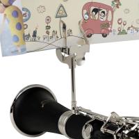 Soporte De Música Portátil Para Clarinete Trompeta Flauta Saxofón Y Otros Instrumentos De Viento Accesorio Para Principiantes Color Plata Material Metálico - details 2