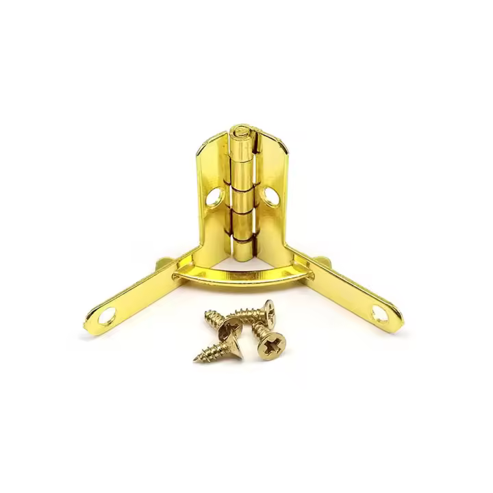 12pc Juego De Bisagras De Resorte Con Tornillo En Forma De L 90 Grados Dorado Cobre Antiguo Para Muebles Caja De Joyas Caja De Relojes - 1