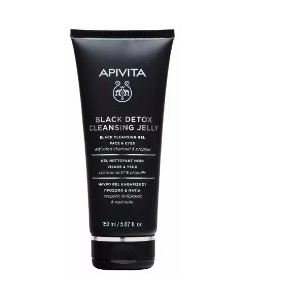 Apivita Ge Limpiador Detox Negro 150 Ml - Limpia y Purifica - Protege Contra la Contaminación - 1