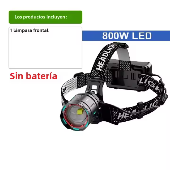 Linterna Frontal LED Potente 800W Con Sensor IR Recargable 3500M Brillo Super Foco Para Pesca Y Camping Luz De Mano 2024 - 1