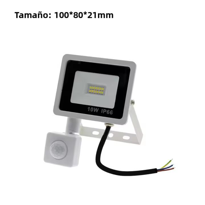 Proyector De Luz Exterior LED Con Sensor De Movimiento PIR IP66 220V Luz De Calle Autónoma SMD2835 Iluminación Exterior Blanco - 1