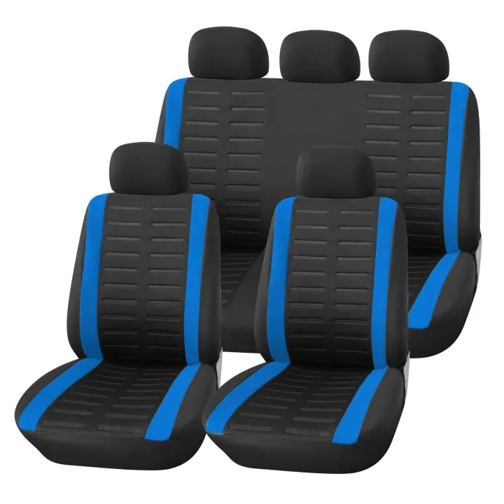 Funda universal para asiento de coche, color Negro y Azul | Juego de fundas universales para asiento de coche | Fundas para laterales y traseros | Accesorios para Gadgets De Interior - 1
