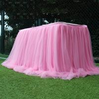 Enagua De Tules Para Mesa Rectangular Redonda Ovalada Cuadrada Ruffle Tutu De Organza Para Bodas Fiestas Showers Decoración De Mesa - details 6