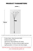 2PCS Luz Decorativa Solar De Jardín RGB Jirafa De Gel Luz De Paisaje Exterior Para Jardín Cepillo De Fibra Óptica De Gradiente - details 2