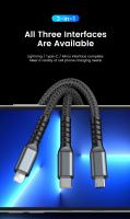 Cable De Carga Rápida 100W 3 En 1 LED Transparente Para Teléfono Móvil Tipo-C Android Longitud 1.2M Carga Rapida 6A Material Braided - details 4
