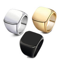 Anillo De Sello Grande En Forma Cuadrada Personalizable En Plata/Oro/Negro/Azul Para Hombres Anillo De Titánico Acero Joyería Clásica Para Fiesta - details 8
