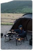 ShineTrip IGT Mesa De Camping Expansible De Acero De Carbono Placa De Combinación Libre Para Barbacoa Y Barra Mesa Portátil Plegable Material De Aluminio - details 14