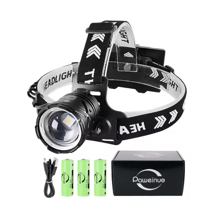 Linterna Frontal Potente 10000000LM Con 3 Modos Luz LED Para Camping Pesca Caza Impermeable Con Luz De Advertencia - 1