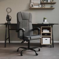 vidaXL Silla de oficina reclinable de tela en color Gris claro/Gris oscuro | cómodas modernas ergonómicas para comedor cocina salón hogar - details 1