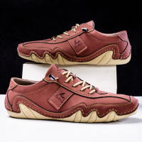 Zapatos Planos Casuales Para Hombres Hechos a Mano En Cuero PU Cómodos Mocasines Transpirables Zapatillas De Exterior - details 6