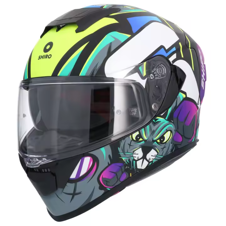 CASCO SHIRO RAPTOR CRAZY RABBIT MULTICOLOR MATE - 1