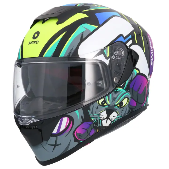 CASCO SHIRO RAPTOR CRAZY RABBIT MULTICOLOR MATE - 1