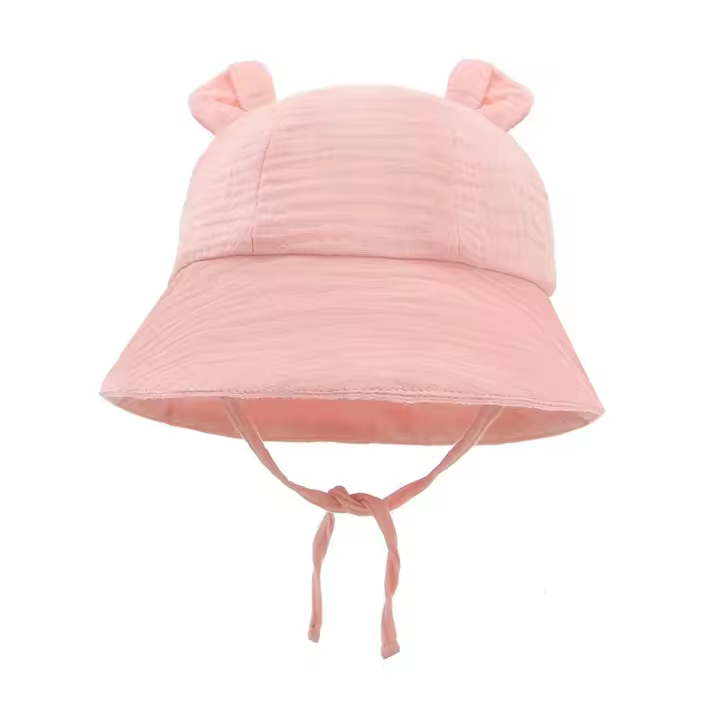 Gorro De Verano Para Bebés Muselina Con Lazo Accesorios Para Niñas Sombrero De Playa Infantil Para Recién Nacidos 0-12M - 1