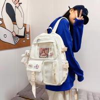 Mochila De Nylon Impermeable Para Mujer Con Múltiples Bolsillos Kawaii Para Estudiantes Con Capacidad Para Laptop Y Libros - details 14