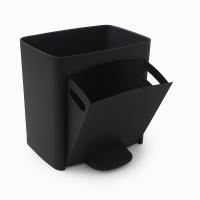 Cubo de basura o reciclaje 70L, VERTICAL, en 2 Compartimentos, Papelera para residuos, 76 cm de altura, fácil gestión, Negro - details 9