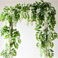 Guirnalda De Flores Artificiales De 2m Vine De Wisteria Con Hojas Para Exterior Decoración De Pared Falsa Flor Colgante Para Hogar Y Bodas - details 0