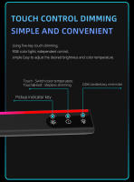 Lámpara De Escritorio Aluminio Con Luz LED RGB Colgante Para Pantalla De Computadora 55-42cm Barra De Luz Ambiental Sincronización Musical USB - details 11