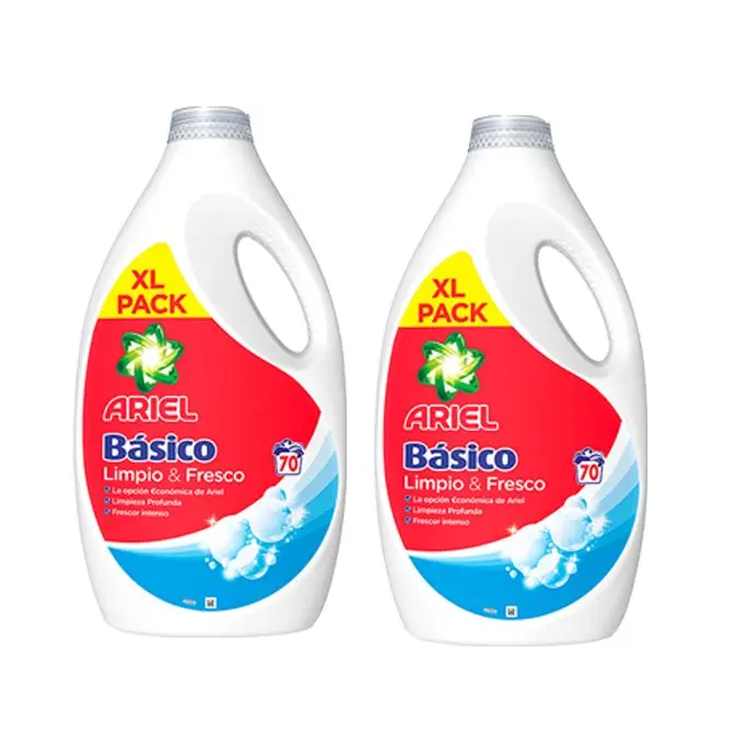 Ariel |  Básico Detergente Líquido Limpio y Fresco,  La Elección Económica De Ariel, Deja Tu Ropa Limpia Y Fresca, 2x70 lavados - 1