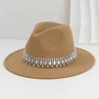 Sombrero De Jazz Elegante Para Mujer Con Borde Plano Y Tulipán De Cuentas Brillantes Para Bodas Y Fiestas - details 5