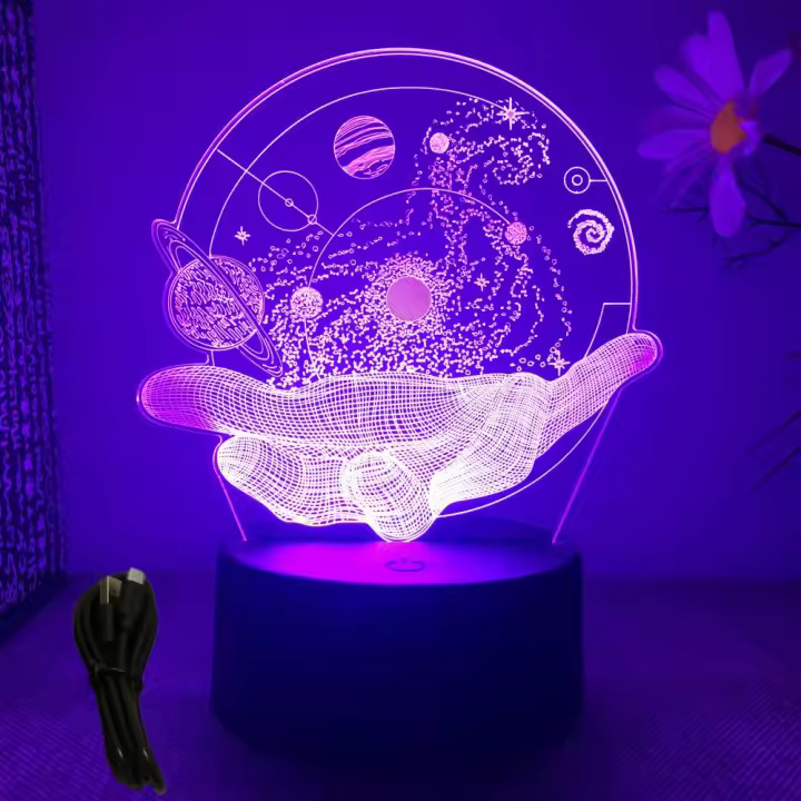 Lámpara Nocturna LED 3D Astronauta Ilusión Optica Proyector De Galaxia Espacial Decoración Para Dormitorio Regalo Para Niños - 1