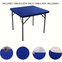 1pc Stretchy Square Table Cover Elastic Spandex Tablecloth For Indoor/Outdoor Dining And Parties Washable And Foldable Includes Polyester Picnic Table - details 1