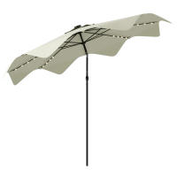 Outsunny Sombrilla de Jardín Ø292x254 cm Parasol de Terraza Manual con 32 Luces LED Solares 8 Varillas Ángulo Ajustable Impermeable y Rejillas de Ventilación para Patio - details 0