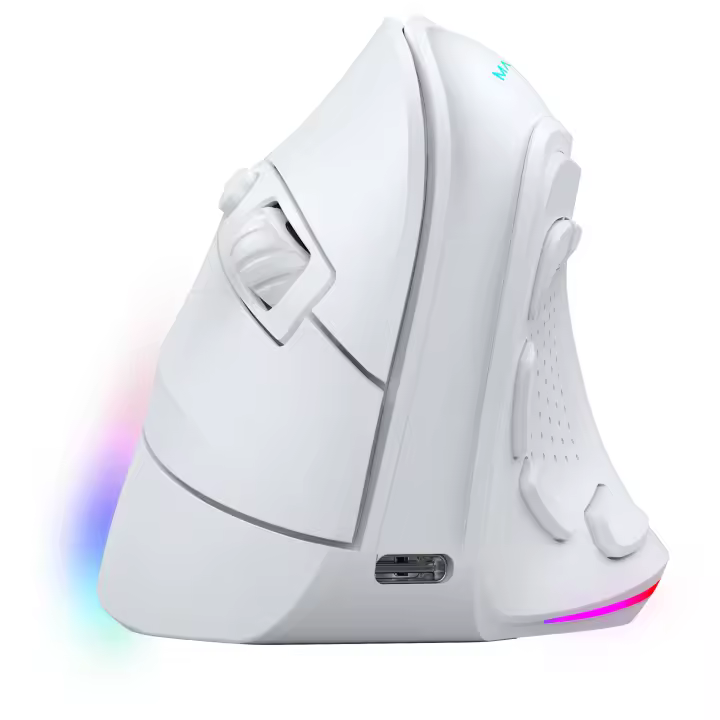 Mars Gaming MM-SK, Ratón Gaming Inalámbrico Vertical, Diseño Ergonómico, Iluminación RGB Chroma, Sensor Óptico Pixart 8000DPI, Switches Mecánicos Huano, 9 Botones Programables, Ratón PC Tri-Mode Negro o Blanco - 1