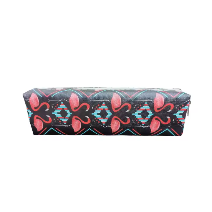 SANYAN - Estuche escolar - Color Negro con Cisnes Rosas - Mide 21x6x4cm - Con Cremallera - Poliéster - Diseño Exclusivo - Para Trabajo y Escuela - 1