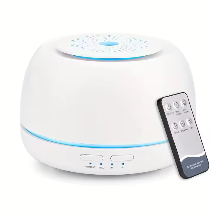 Difusor de Aceites Esenciales 300ML Difusor de Aromaterapia Niebla Silenciosa 5-en-1 Humidificadores 7 Luces LED de Color para Hogar Oficina Dormitorio - 1