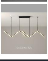 Lámpara Colgante LED Moderna Dorada/Negra Larga Para Restaurante Estudio Cocina Oficina Café Decoración Hogar Lujo Incluye Bombillas - details 16