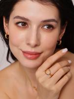 Encanto Anillo envuelto en perlas para mujer de tendencia fría de estilo coreano con diamantes Anillo de oro de 18 quilates chapado en acero de titanio simila,Elegant Versatile Titanium Steel Ring Gold Plated with Pearls and Diamonds Sensible Design - details 1