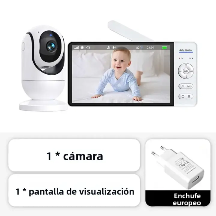 Monitor De Bebé Con Cámara De Seguridad IP Pantalla De 7 Pulgadas Batería De 5000mAh Vigilancia Inalámbrica Para Niños Y Hogar Resolución HD 1080P - 1
