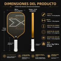 Pala De Pickleball De Titanio Con Cuatro Capas De Fibra De Carbono Y Núcleo De Cera De Azúcar Superficie De Tela Fresada Rugosa Para Mejor Agarre - details 5