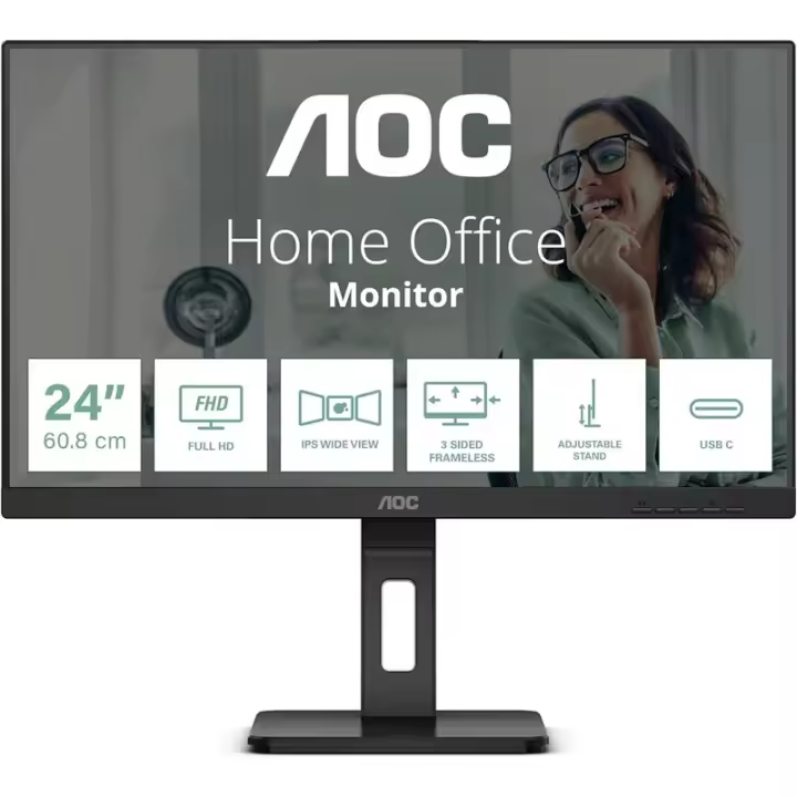 AOC Monitor Profesional 24P3CV 23.8'/ Full HD/ Multimedia/ Negro - 1