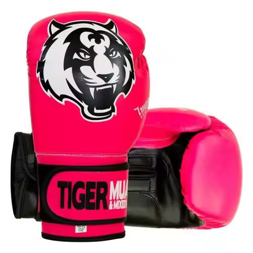 Guantes Boxeo Tiger Girl P.Piel rosas 10 Oz - 1