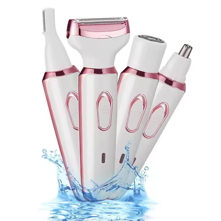 Afeitadora Eléctrica Para Mujer Con Recortador Facial Cuerpo Bikini Nariz Barba Y Cejas Trimmer Recargable De Acero Inoxidable - 1