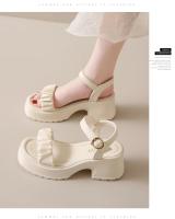 Sandalias De Tacón Grueso Estilo Hada Para Mujer Zapatos De Playa Moda Verano 2024 Suela Gruesa Comodidad Casual Zapatos Para Mujer - details 6