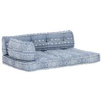 vidaXL Cojín para sofá de palés patchwork tela en color Gris claro/Multicolor/Gris y más | acolchados duraderos para sofás de jardín terraza exterior - details 3
