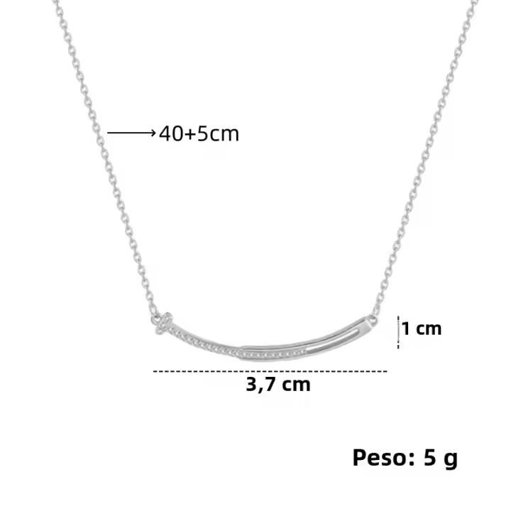 Colgante De Estilo Cool Para Mujer Con Pendentivo De Cobre Y Zirconia Y Cadena De Acero Inoxidable Joyería Versátil - 1