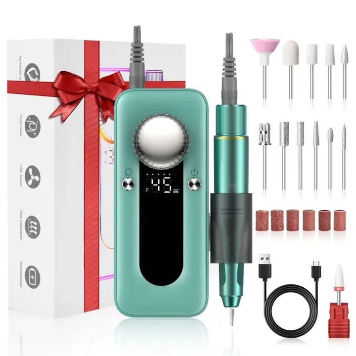 Torno para Uñas 45000 RPM, Lima de Uñas Profesionales, Set de Manicura y Pedicura con 6 Brocas, Torno Uñas, Lima Electrica Uñas, Molinillo de Uñas Eléctrico para Gel o Acrilicas - 1