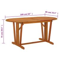vidaXL Mesa de jardín madera maciza de eucalipto 160x85x75 cm - details 4