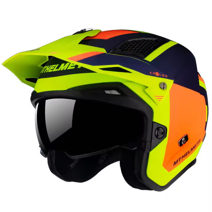 Casco de Moto Abierto Trial MT Helmets District SV Analog D27 Matt - 1
