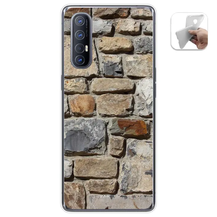 Tumundosmartphone Cover TPU Gel per Oppo A9 2020 Disegno Disegni - Legno 07