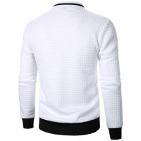Chaqueta De Manga Larga Para Hombre Con Cuello Erguido Y Cremallera Estilo Casual Chaqueta De Patoche Con Patrón Cuadriculado - details 9