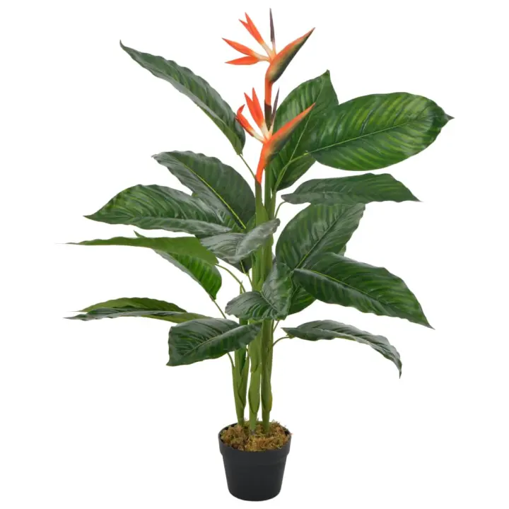 vidaXL Planta artificial strelitzia con macetero rojo 100 cm - 1