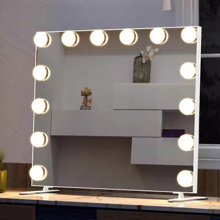 LED Mirror Light, Hollywood Style, Dimmable Make-Up Light, 6500 K Make-Up Light, Vanity Lamp, Mirror Lamp for Cosmetics Mirror, Pack of 14 Bulbs - 1