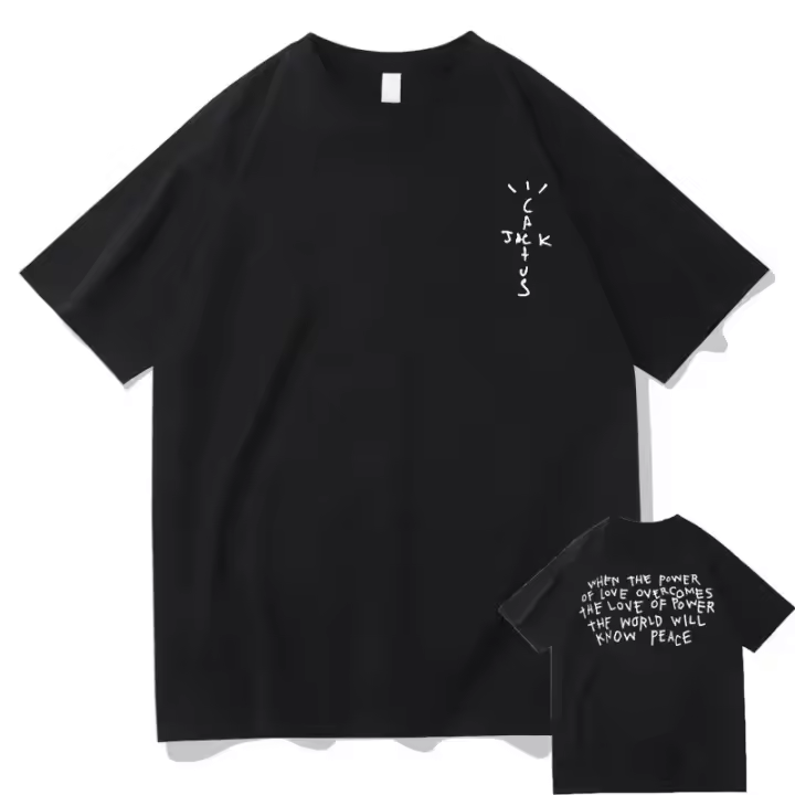 Camiseta Cactus Jack Para Hombres Y Mujeres Estilo Callejero Oversize Moda Suelta Camiseta De Manga Corta Hip Hop Trend - 1