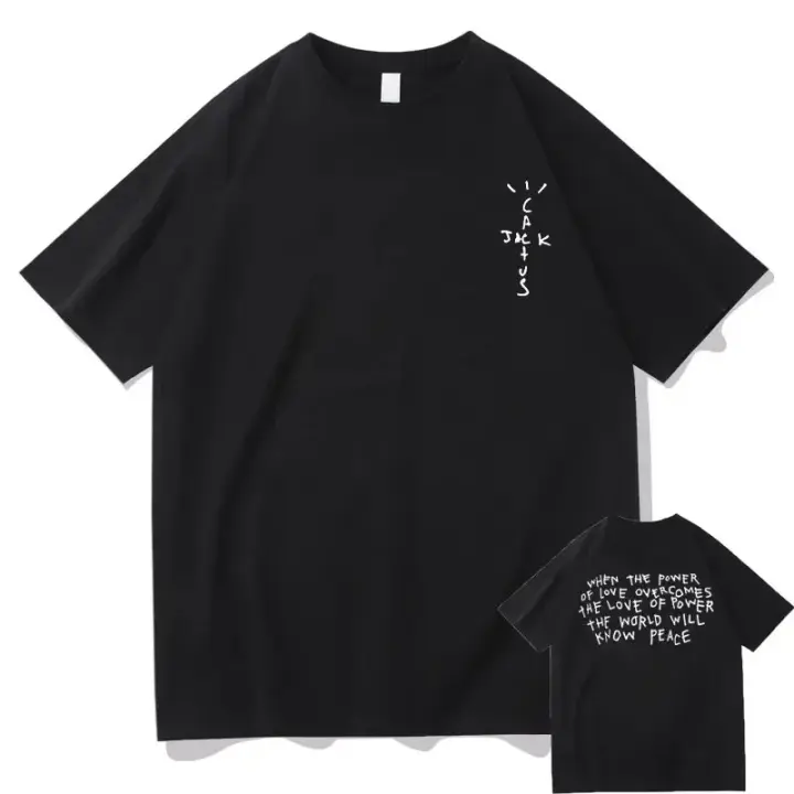 Camiseta Cactus Jack Para Hombres Y Mujeres Estilo Callejero Oversize Moda Suelta Camiseta De Manga Corta Hip Hop Trend - 1