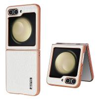 Funda De Teléfono De Cuero Con Patrón De Cocodrilo Lujo Para Samsung Galaxy Z Flip 6 5 4 3 Flip6 5G Shockproof Electroplat Frame Cubierta Suave - details 11